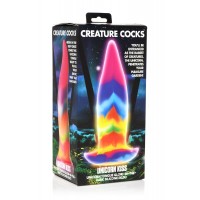 Creature Cocks Tongue - világító szilikon dildó - 21cm (szivárvány) 82405 termék bemutató kép