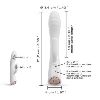 Dorcel Flexi Rabbit - melegítős csiklókaros vibrátor (fehér) 65689 termék bemutató kép