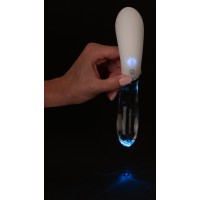 Liaison - akkus, szilikon-üveg LED vibrátor (áttetsző-fehér) 92092 termék bemutató kép