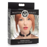 Master Series Kinky Kitty - nyakörv cica fej karikával (fekete) 52963 termék bemutató kép