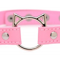Master Series Kinky Kitty - nyakörv cica fej karikával (pink) 52966 termék bemutató kép