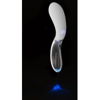 Liaison - akkus, szilikon-üveg LED vibrátor (áttetsző-fehér) 81258 termék bemutató kép
