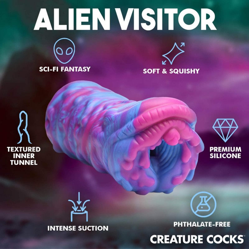 Creature Cocks Cyclone - szilikon alien műpunci (lila-pink) 82424 termék bemutató kép