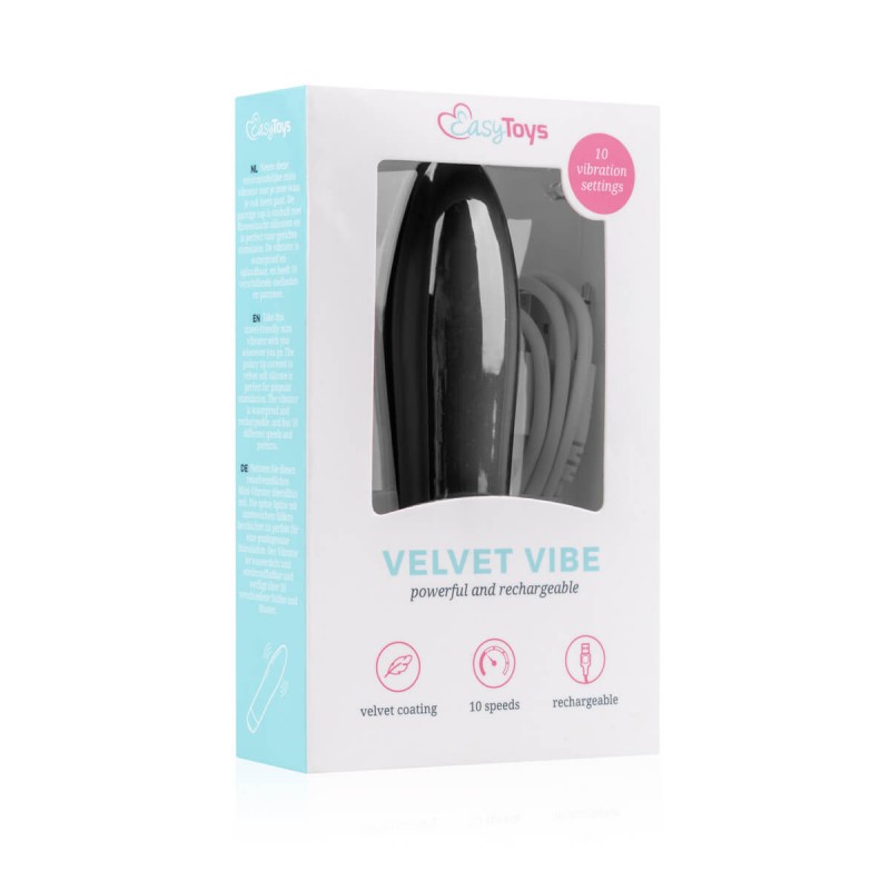 Easytoys Velvet Vibe - akkus rúd vibrátor (fekete) 73966 termék bemutató kép