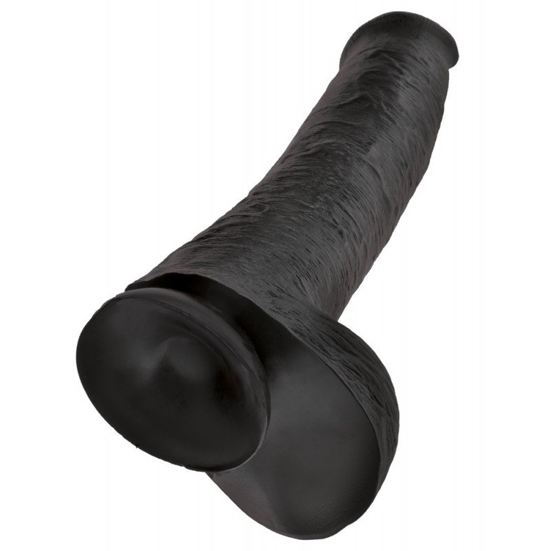 King Cock 15 - tapadótalpas, herés dildó (38cm) - fekete 40263 termék bemutató kép