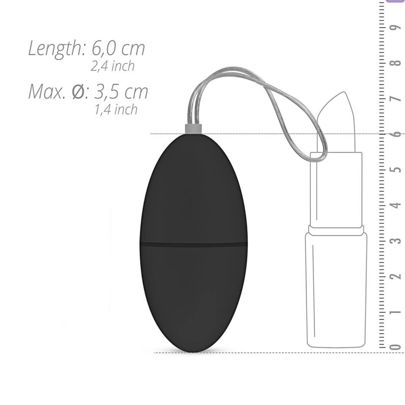 LUV EGG - akkus, rádiós vibrációs tojás (fekete) 66641 termék bemutató kép