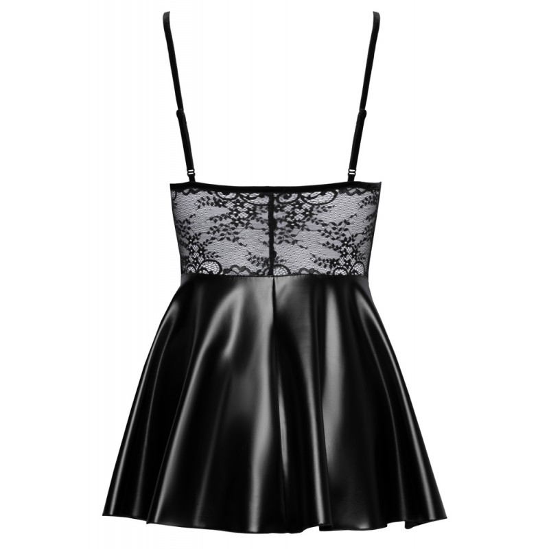 Noir - csipke felsős fényes ruha (fekete) 70606 termék bemutató kép