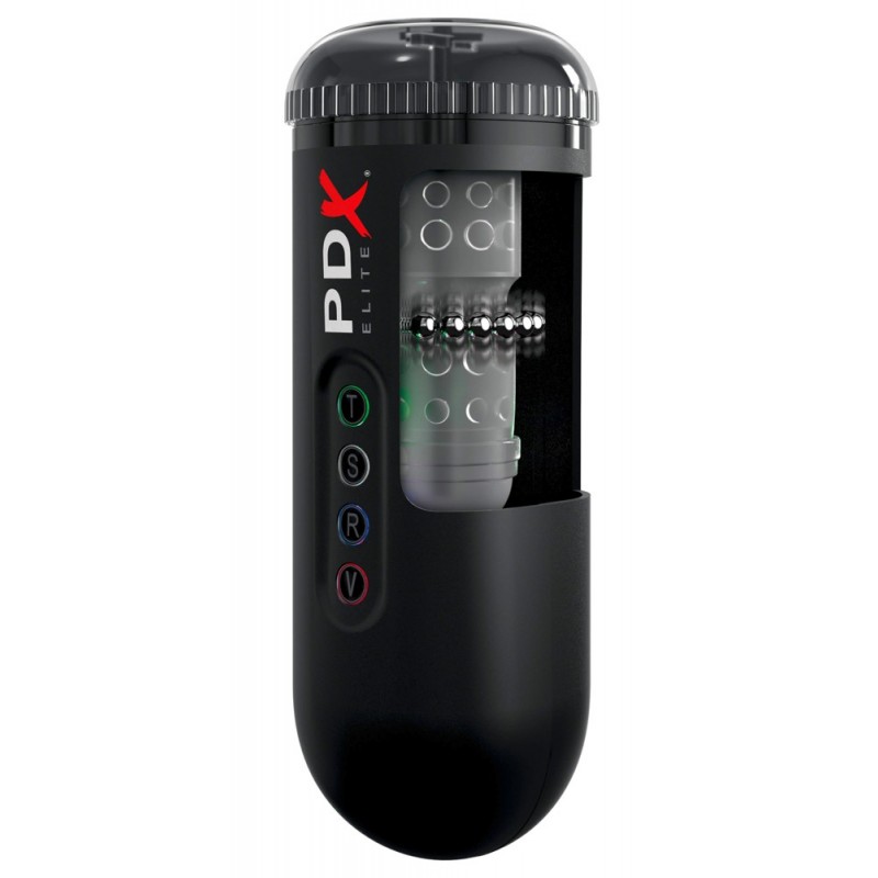 PDX Moto Blower - szívó, rezgő maszturbátor (fekete) 78644 termék bemutató kép