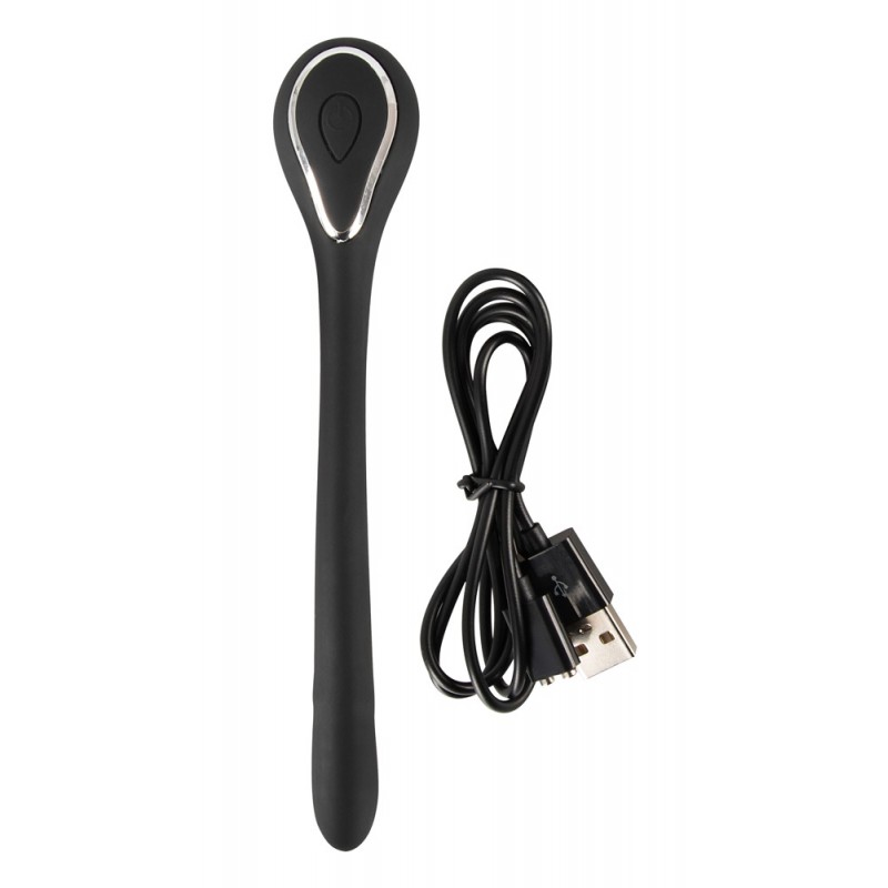 Penis Plug Dilator - akkus húgycsővibrátor (0,6-1,1cm) - fekete 70320 termék bemutató kép
