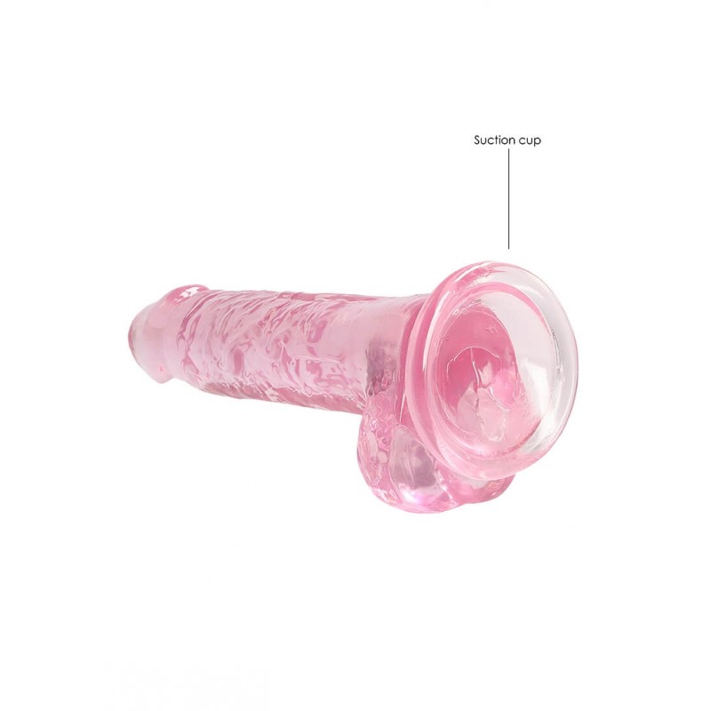 REALROCK - áttetsző élethű dildó - pink (17cm) 47730 termék bemutató kép