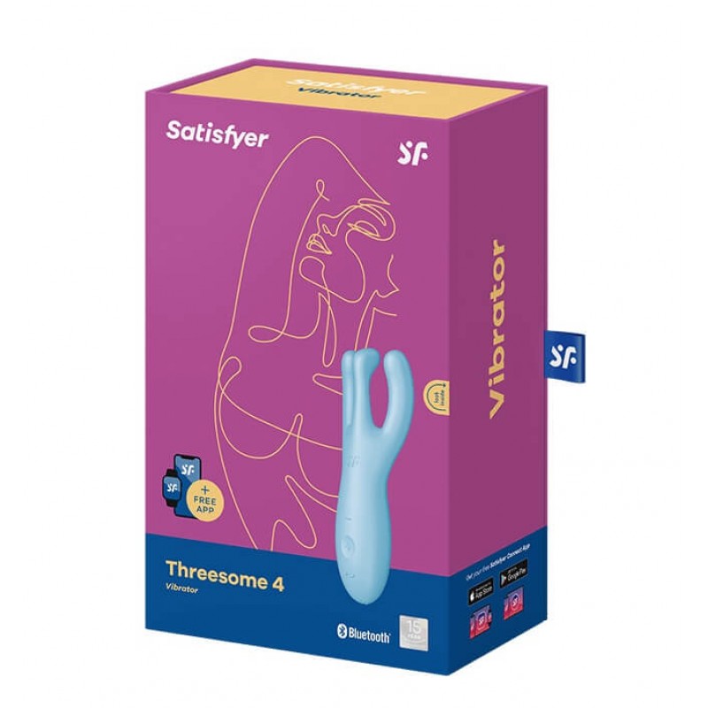 Satisfyer Threesome 4 - okos csiklóvibrátor (kék) 59418 termék bemutató kép