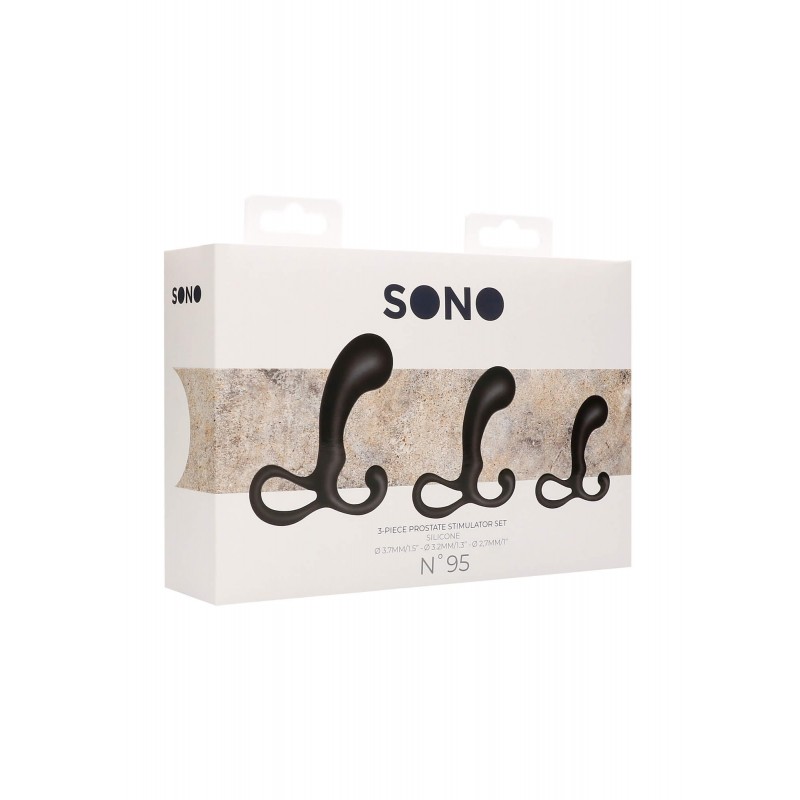 Sono - prosztataizgató dildó szett - 3 részes (fekete) 77301 termék bemutató kép