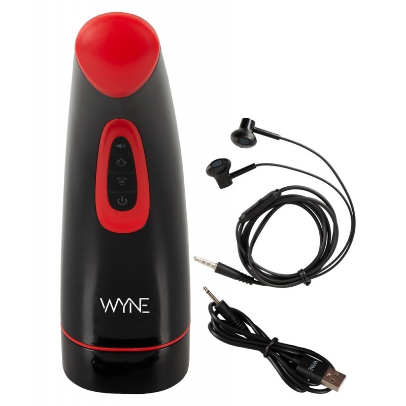 WYNE 03 - akkus, rezgő-szívó maszturbátor (fekete) 72340 termék bemutató kép