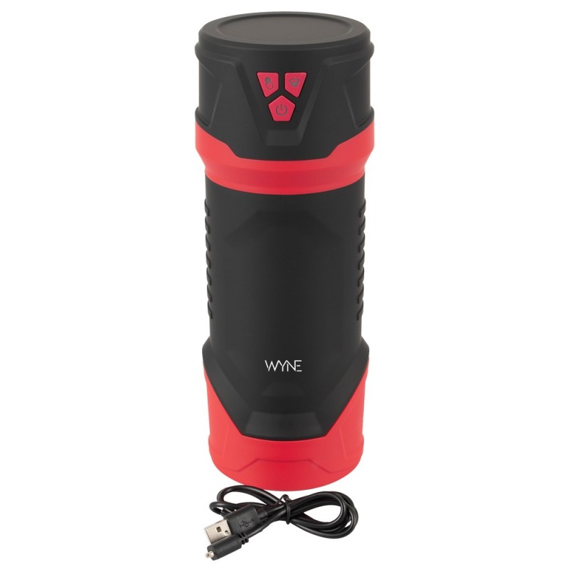 WYNE 04 - akkus, rezgő-szívó maszturbátor (fekete-piros) 72475 termék bemutató kép
