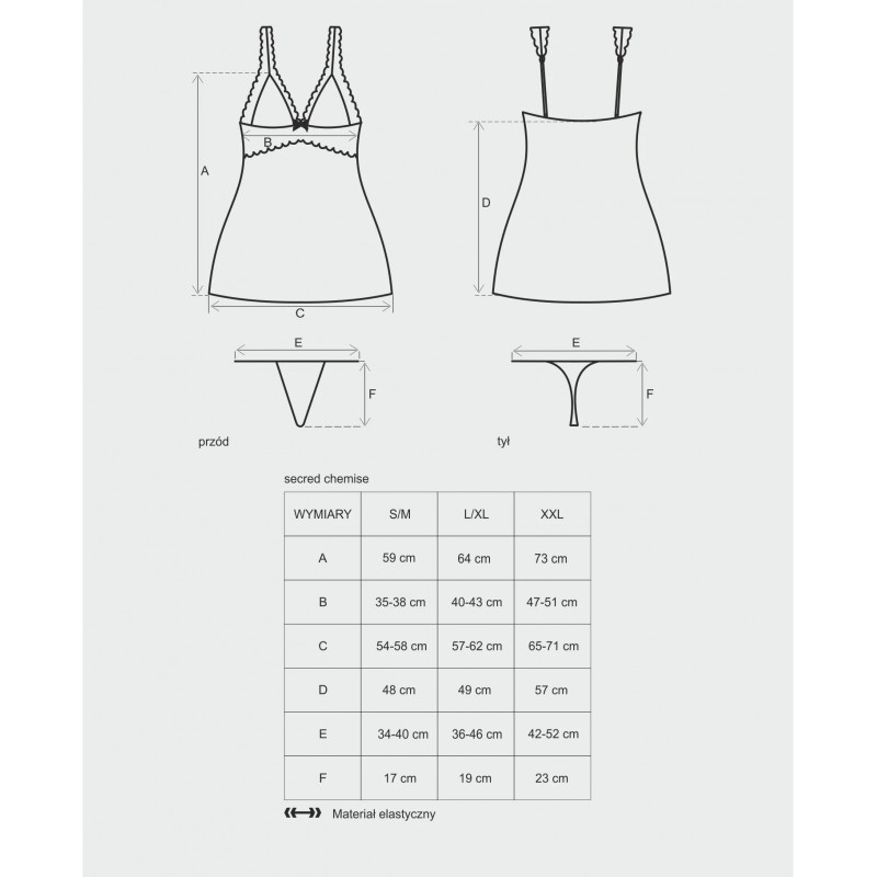 Obsessive Secred - hálóruha - piros 43493 termék bemutató kép