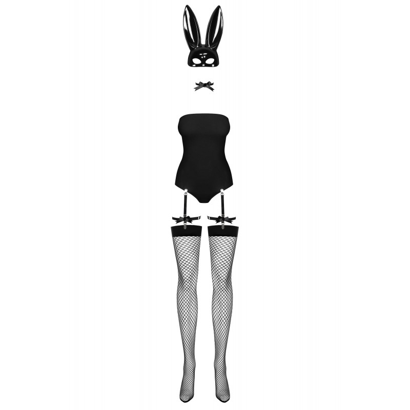 Obsessive OB7008 Sexy Bunny - nyuszilány jelmez (fekete) 53747 termék bemutató kép