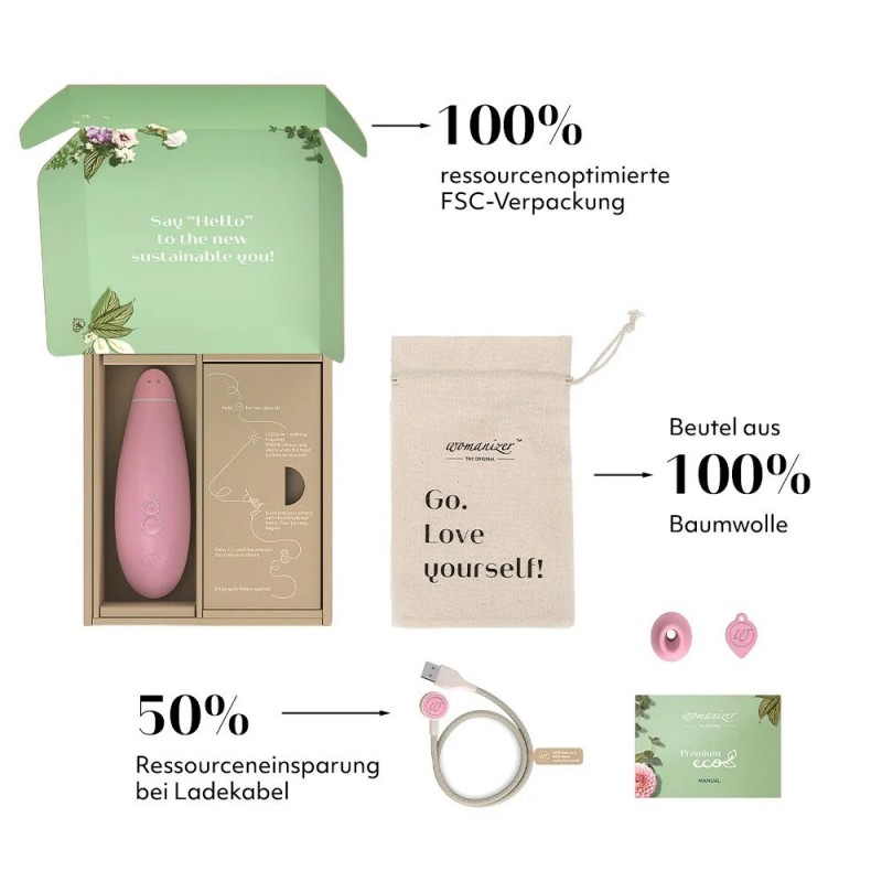 Womanizer Premium Eco Bonnie Strange kiadás - akkus csiklóizgató (pink) 73332 termék bemutató kép