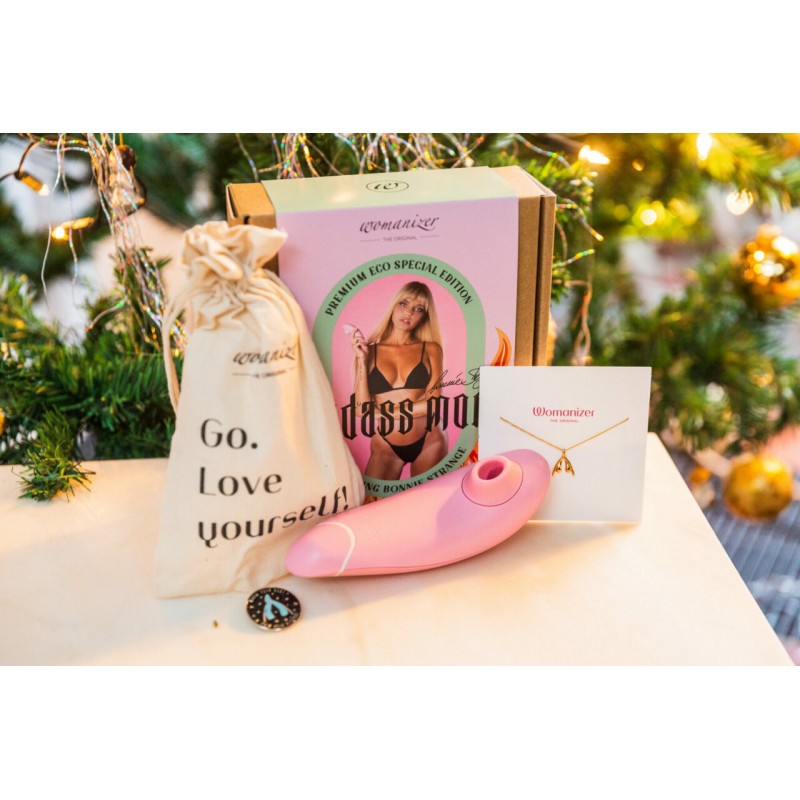 Womanizer Premium Eco Bonnie Strange kiadás - akkus csiklóizgató (pink) 73371 termék bemutató kép