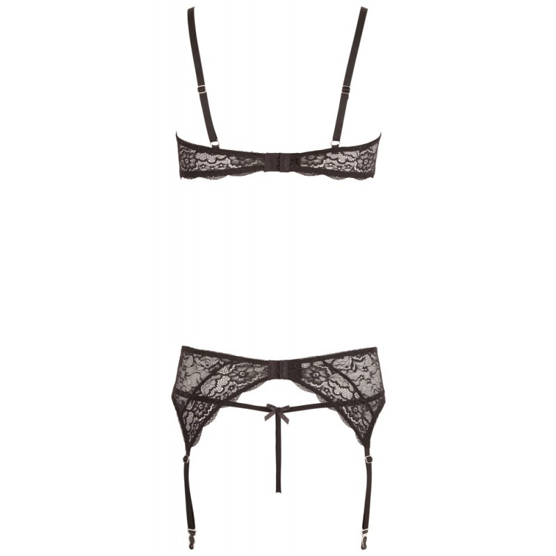 Abierta Fina - csillogó csipke varázs - melltartó szett (fekete) 79299 termék bemutató kép