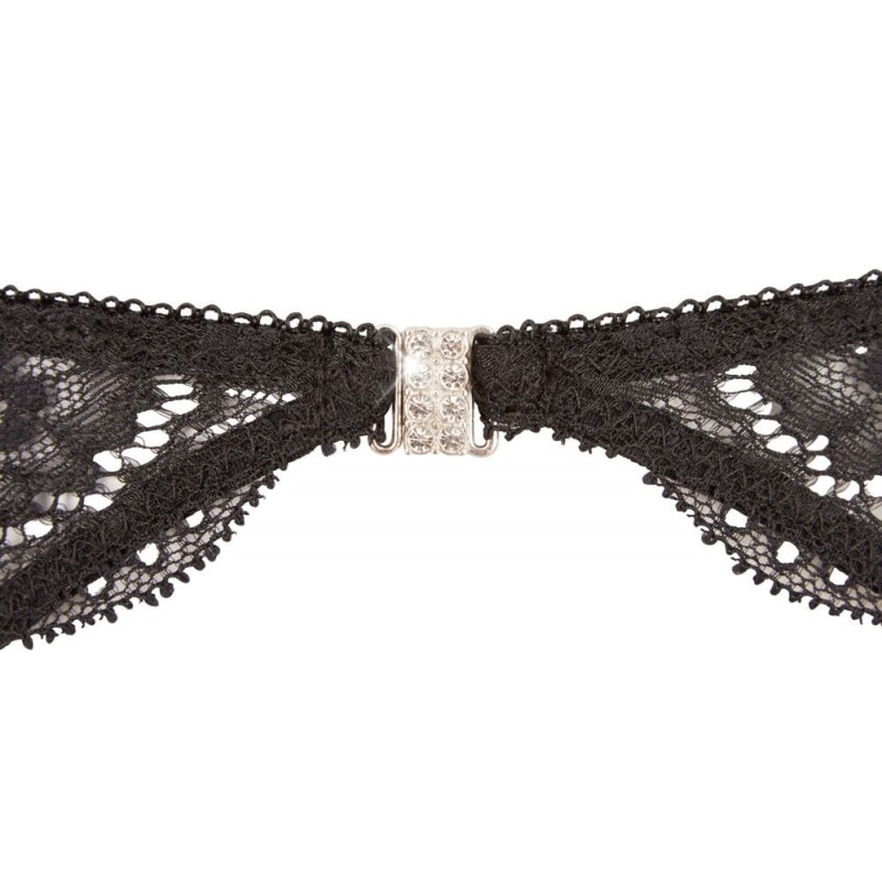 Abierta Fina - csillogó csipke varázs - melltartó szett (fekete) 32507 termék bemutató kép