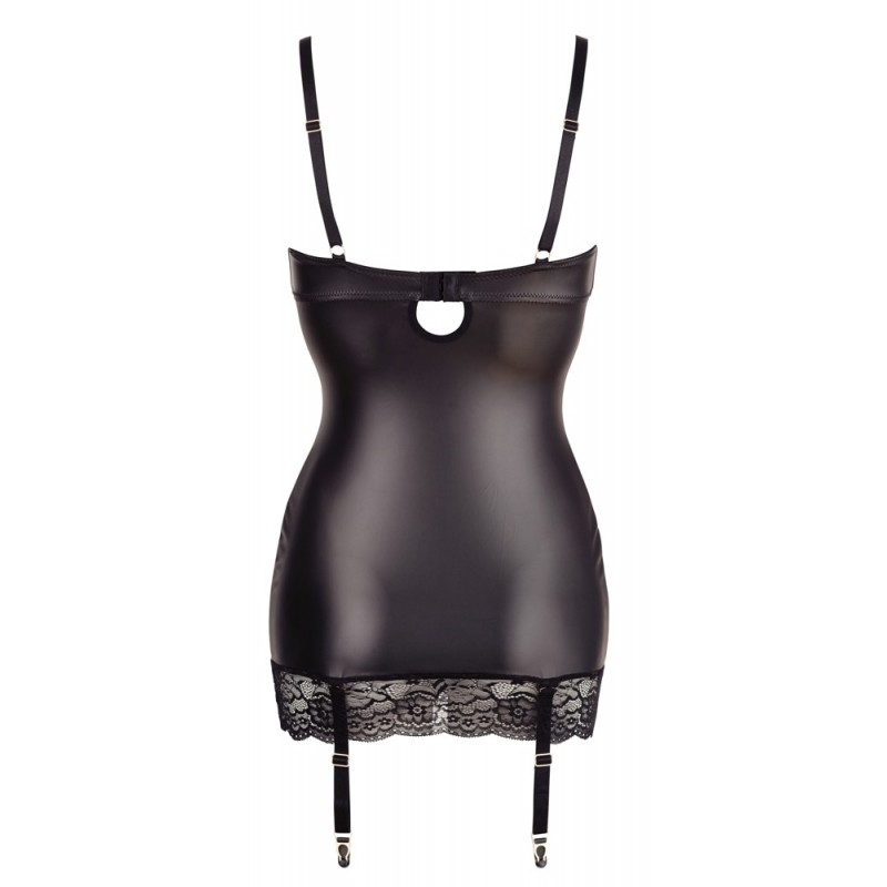 Abierta Fina - szatén fényű, mellemelős ruha (fekete) 22818 termék bemutató kép
