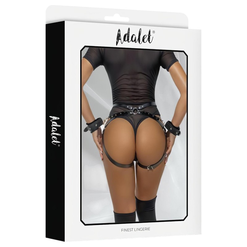 Adalet Jimena - vegán bőr hám bilincsekkel (fekete) 122511 termék bemutató kép