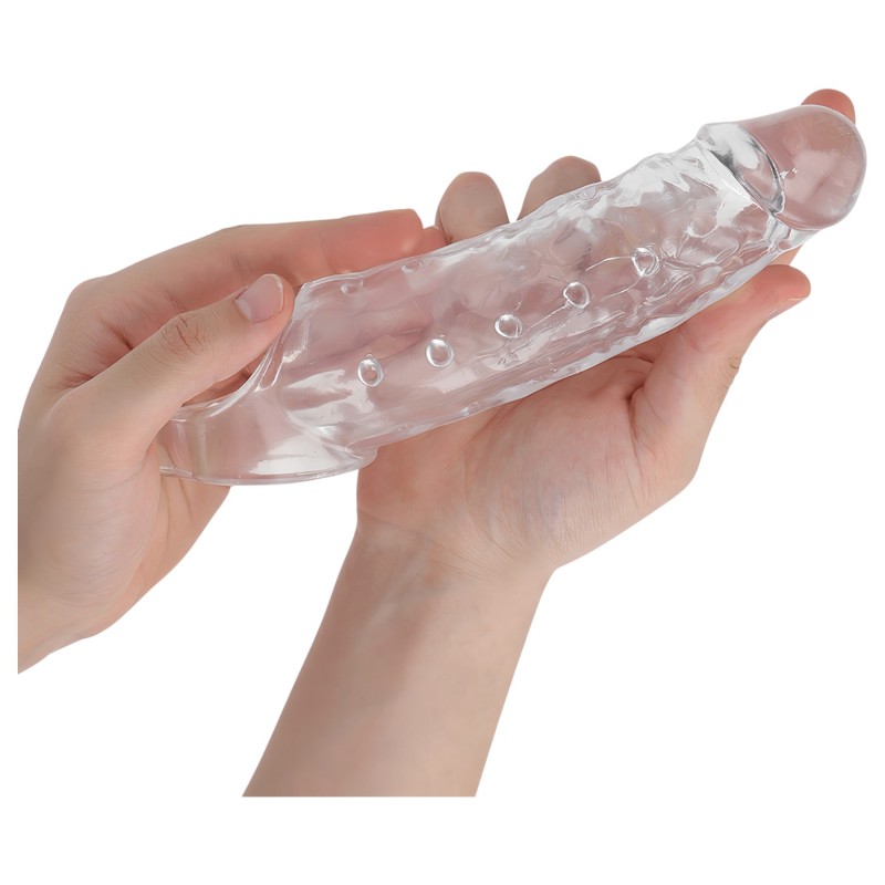 Addicted Toys - péniszköpeny heregyűrűvel - 23 cm (átlátszó) 134472 termék bemutató kép