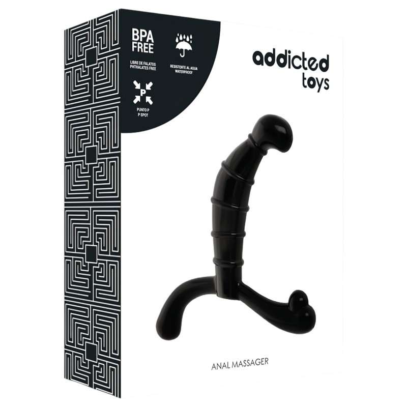 Addicted Toys - prosztata- és gátmasszírozó (fekete) - 11,3 cm 151796 termék bemutató kép