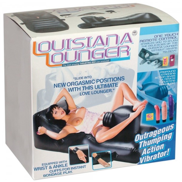 Louisiana Lounger - szexágy beépített vibrátorral (fekete)