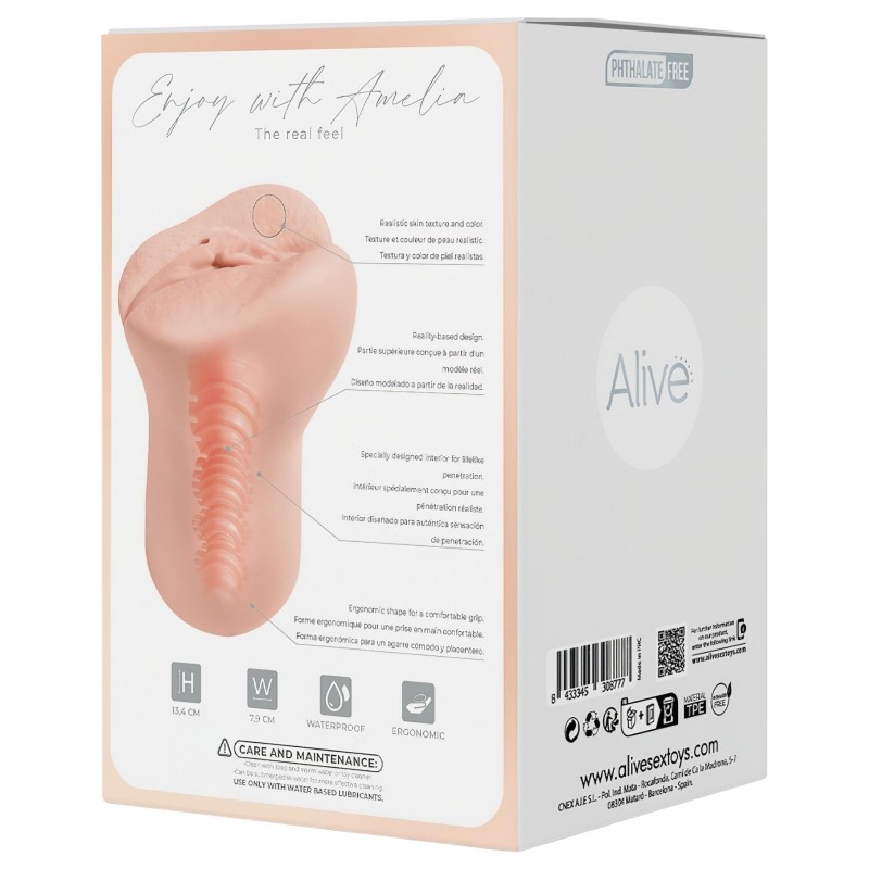 Alive Amelia S - műpunci maszturbáror (natúr) 119007 termék bemutató kép