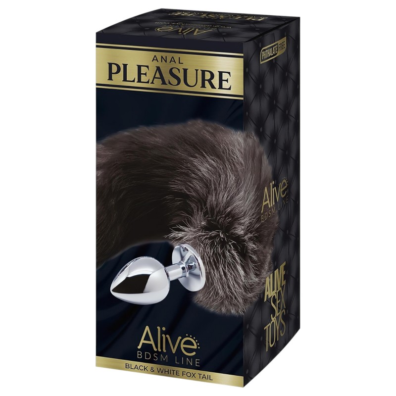 Alive Anal Pleasure - ezüst anál plug rókafarokkal (közepes) 161902 termék bemutató kép