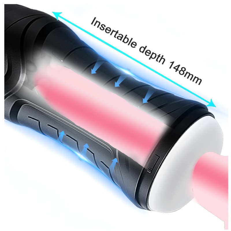 AlvUp - szívó rezgő maszturbátor (fekete) 126074 termék bemutató kép