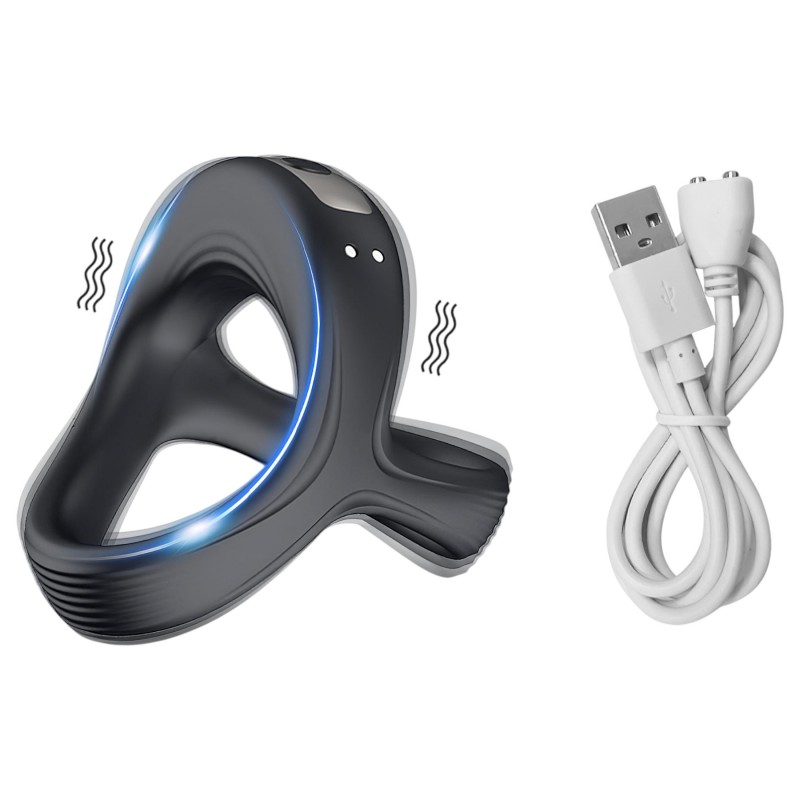 AlvUp - vibrációs pénisz- és heregyűrű (fekete) 126000 termék bemutató kép