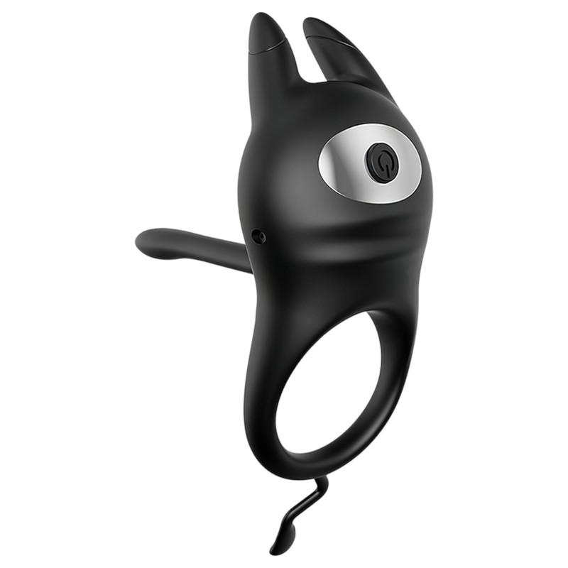 AlvUp - vibrációs péniszgyűrű csiklóizgatóval (fekete) 125986 termék bemutató kép