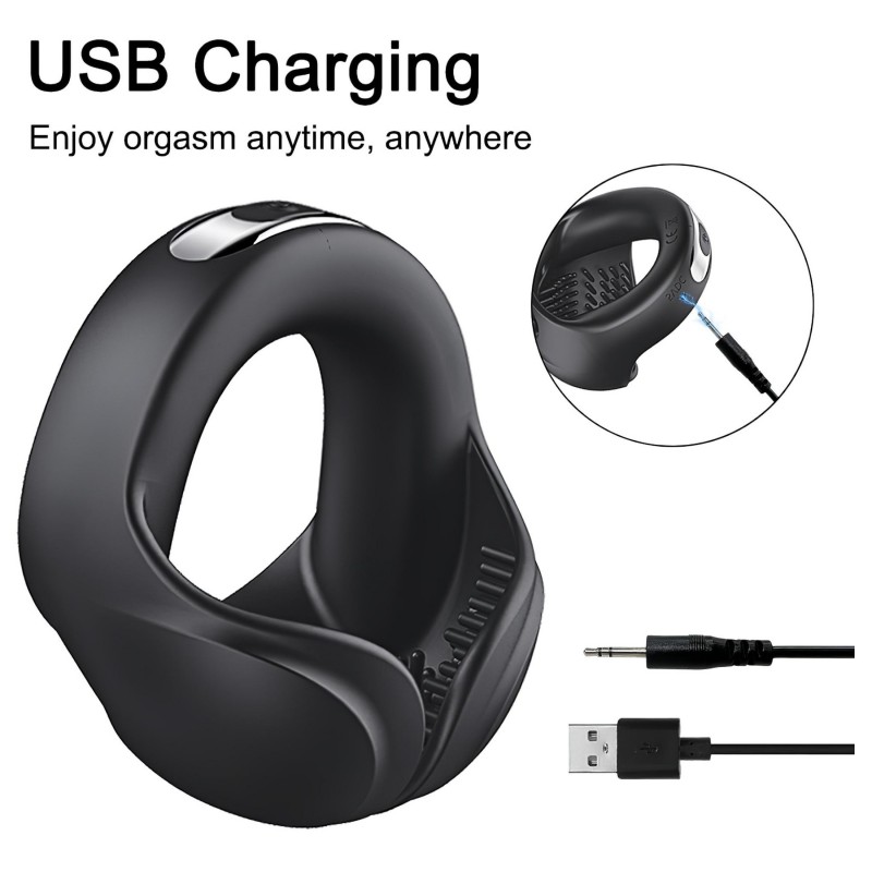 AlvUp - vibrációs péniszgyűrű (fekete) 126018 termék bemutató kép