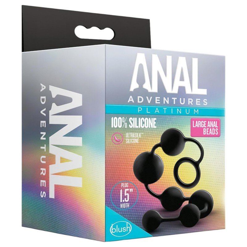 Anal Adventures L - gyöngyös anál dildó (fekete) 120458 termék bemutató kép