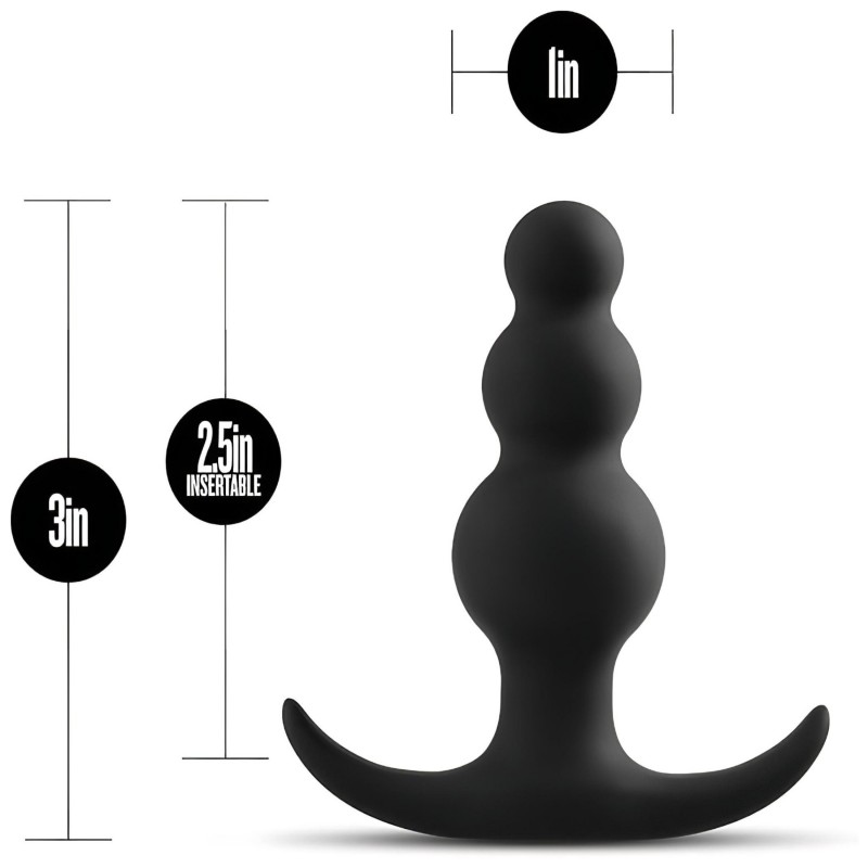 Anal Adventures Platinum - gyöngyös anál plug (fekete) 123664 termék bemutató kép