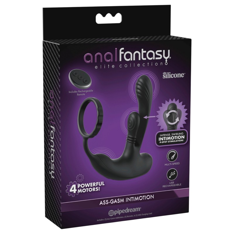 Anal Fantasy Ass-Gasm IntiMotion - anál- és prosztata vibrátor (fekete) 167506 termék bemutató kép