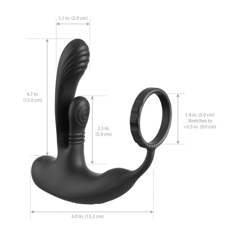 Anal Fantasy Ass-Gasm IntiMotion - anál- és prosztata vibrátor (fekete) 167507 termék bemutató kép