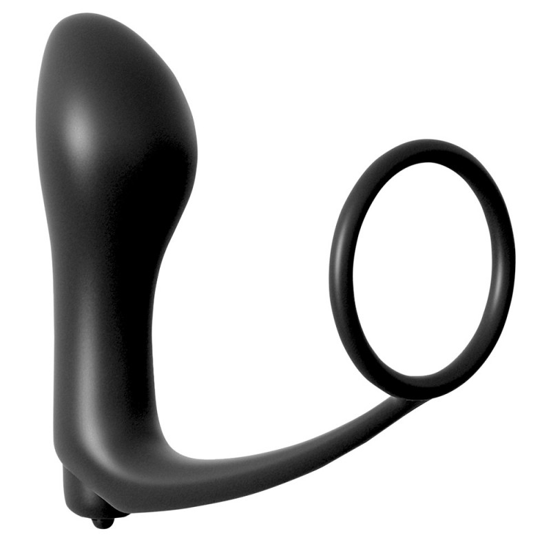Analfantasy - análujj vibrátor péniszgyűrűvel (fekete) 22005 termék bemutató kép