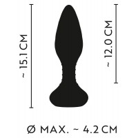 Anos - akkus, rádiós, forgó gyöngyös spirális anál vibrátor (fekete) 74826 termék bemutató kép