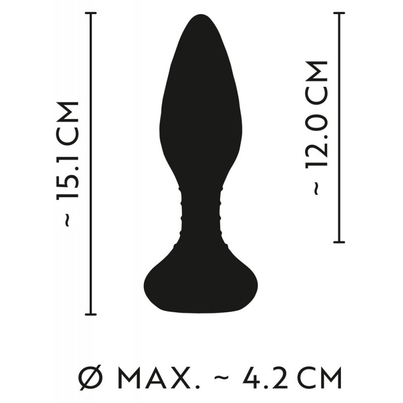 Anos - akkus, rádiós, forgó gyöngyös spirális anál vibrátor (fekete) 74826 termék bemutató kép