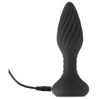Anos - akkus, rádiós, forgó gyöngyös spirális anál vibrátor (fekete) 85129 termék bemutató kép