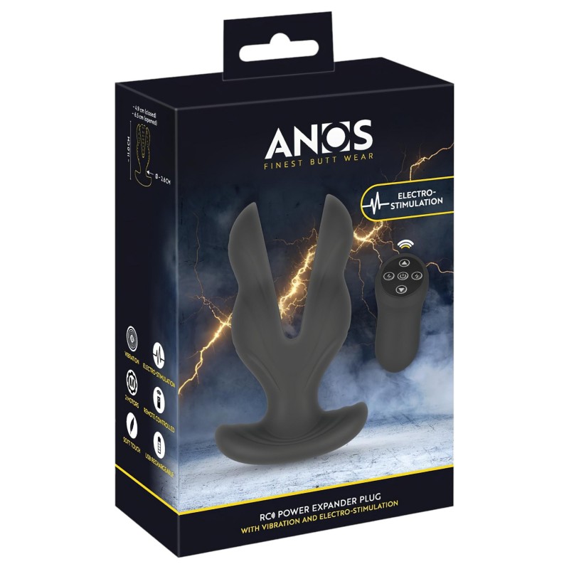 ANOS - kétágú anál vibrátor (fekete) 103129 termék bemutató kép