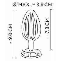 ANOS Metal (3,8cm) - fémkalitkás anál dildó (ezüst)  71732 termék bemutató kép