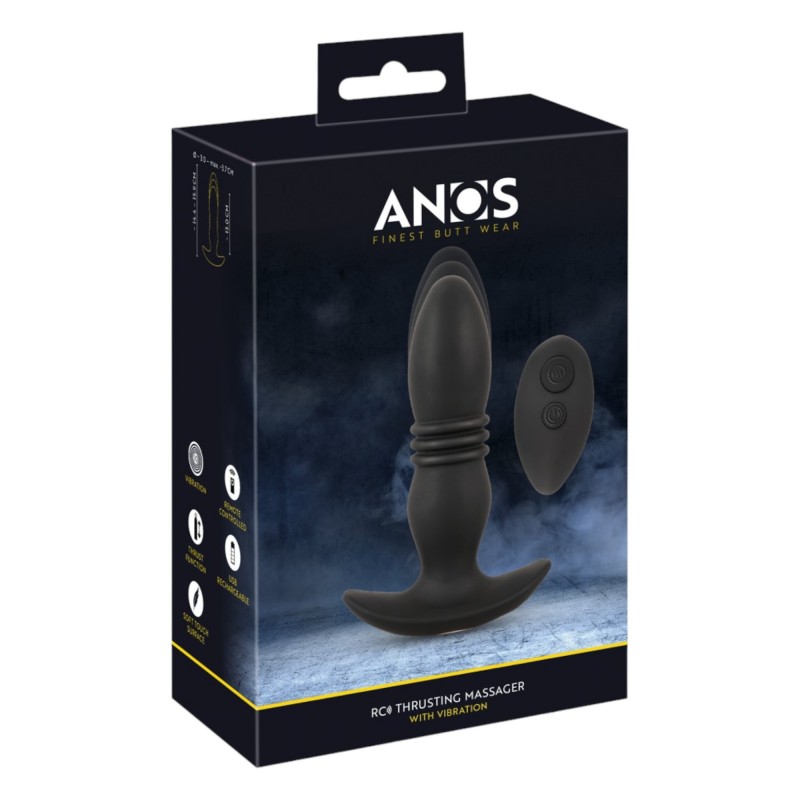 ANOS - rádiós lökő anál vibrátor (fekete) 93205 termék bemutató kép