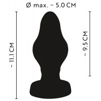 ANOS - szuperpuha, bordázott anál dildó - 5cm (fekete) 70134 termék bemutató kép
