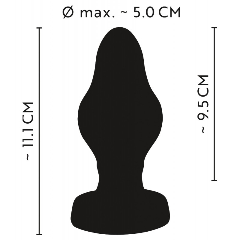 ANOS - szuperpuha, bordázott anál dildó - 5cm (fekete) 70134 termék bemutató kép