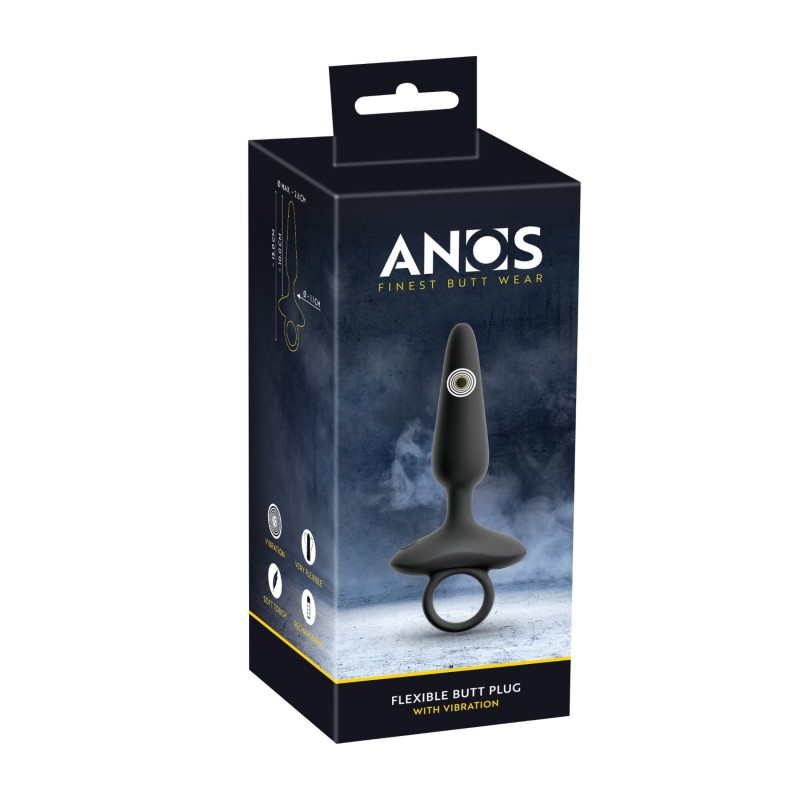 ANOS - vibrációs anál plug fogantyúval (fekete) 124319 termék bemutató kép