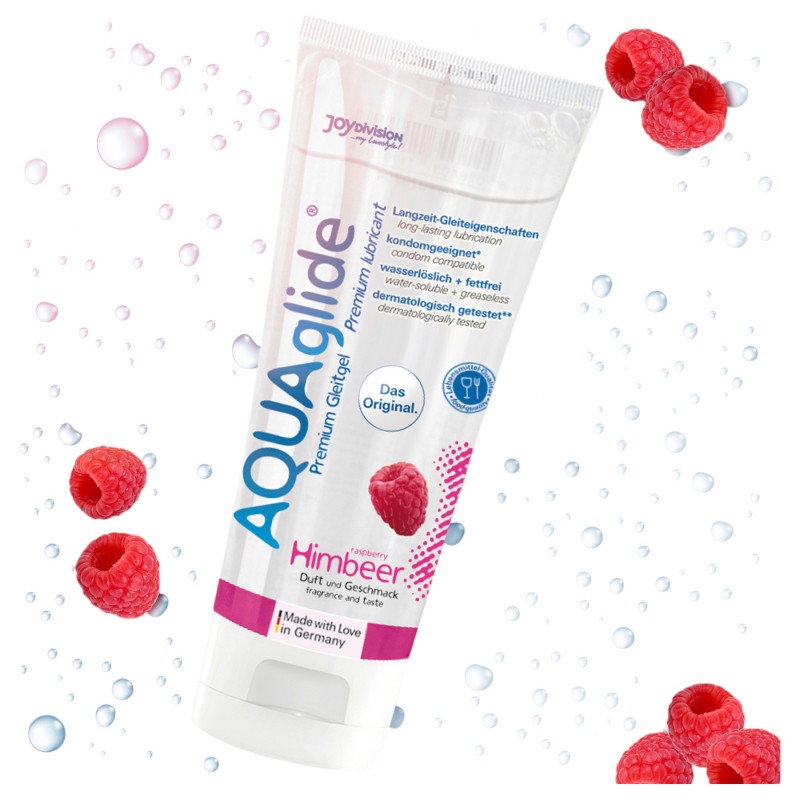 AQUAglide - málna ízű vízbázisú síkosító (100 ml) 104512 termék bemutató kép